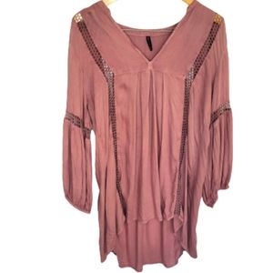 Raviya Boho Crochet Swim Cover Up Size M